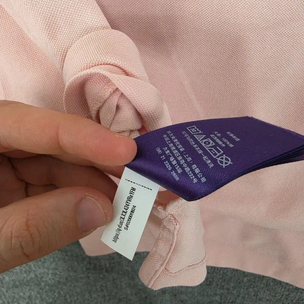Ralph Lauren Purple Label Polo Shirt Men Medium Pink Pique Knit Casual Preppy